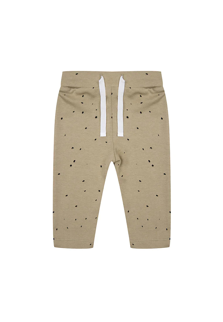Een legging met dots print van Little Indians in de kleur groen, gemaakt van 100% biologisch katoen.